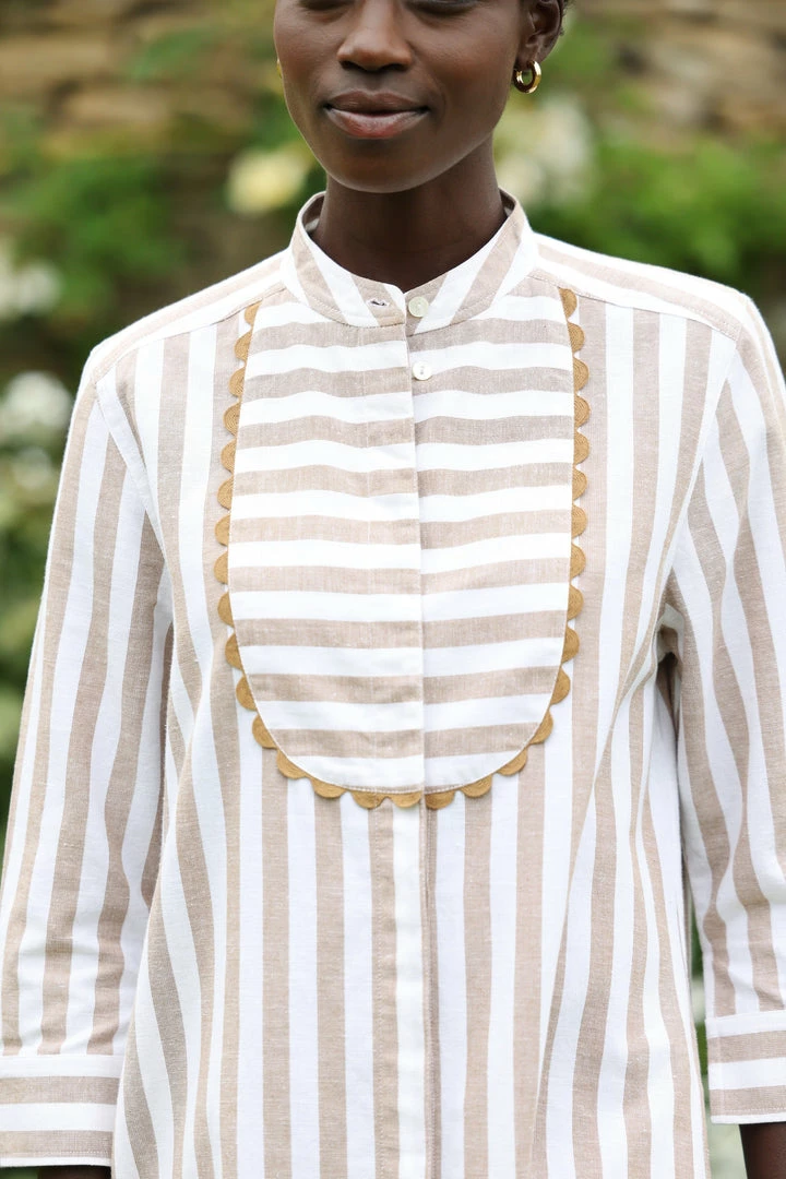 Seraphina THE MAXI BEACH SHIRT | Tan & White Stripe 6 Seraphina THE MAXI BEACH SHIRT | Tan & White Stripe