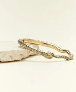 Mignonne Gavigan Serpent Cuff Turquoise Gold