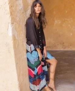 OLIPHANT Shirt Dress Midi- Pacifica Black