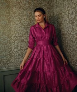 Daphne Wilde Giovanna In Raspberry Moire CLOTHING