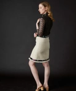 SKYLENCE WHAT'S HOT Chelsea Tang Tweed Skirt White 10 SKYLENCE WHAT'S HOT Chelsea Tang Tweed Skirt White
