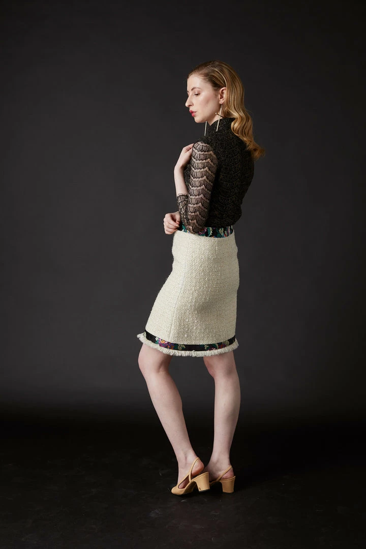SKYLENCE WHAT'S HOT Chelsea Tang Tweed Skirt White 6 SKYLENCE WHAT'S HOT Chelsea Tang Tweed Skirt White