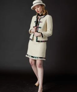 SKYLENCE WHAT'S HOT Chelsea Tang Tweed Jacket White