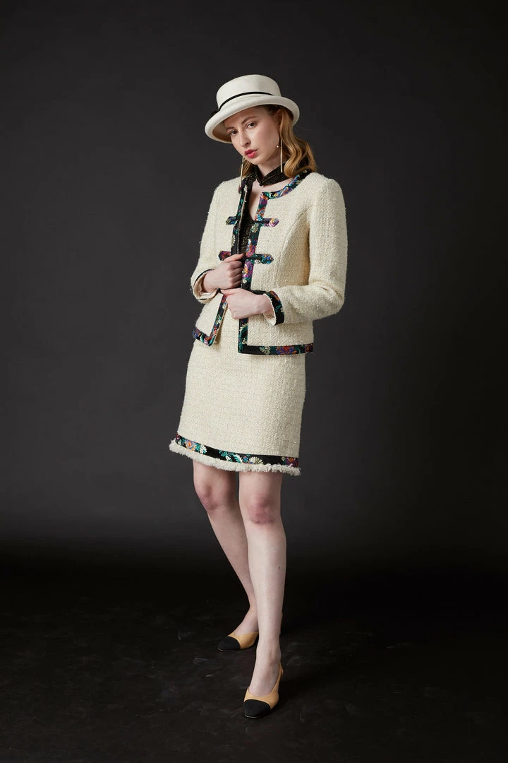 SKYLENCE WHAT'S HOT Chelsea Tang Tweed Jacket White 4 SKYLENCE WHAT'S HOT Chelsea Tang Tweed Jacket White