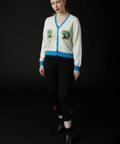 SKYLENCE Qiaochu Embroidered Cardigan Blue