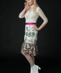 SKYLENCE QiaoChu Embroidered Midi Skirt WHAT'S HOT