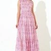 OLIPHANT Sleeveless Smocked Maxi- Malta Pink