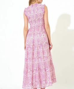 OLIPHANT Sleeveless Smocked Maxi- Malta Pink