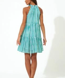 OLIPHANT Sleeveless Tiered Short Dress- Playa Green 6 OLIPHANT Sleeveless Tiered Short Dress- Playa Green