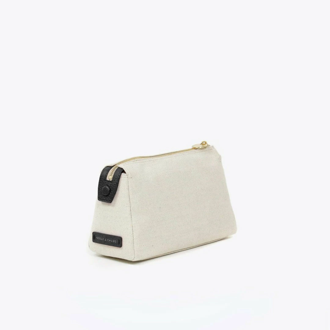 Neely & Chloe No. 30 The Small Canvas Pouch Pebble 9 Neely & Chloe No. 30 The Small Canvas Pouch Pebble