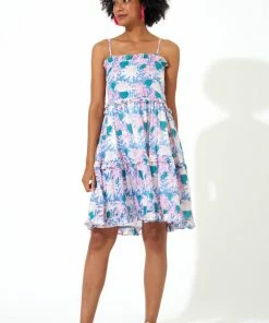 OLIPHANT Smocked Back Mini- Cayman Blue