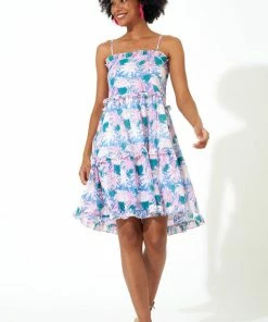 OLIPHANT Smocked Back Mini- Cayman Blue