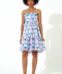 OLIPHANT Smocked Back Mini- Cayman Blue