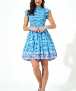 OLIPHANT Smocked Flirty Short-Fern Blue