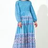 OLIPHANT Smocked Top Maxi- Fern Blue 1 OLIPHANT Smocked Top Maxi- Fern Blue