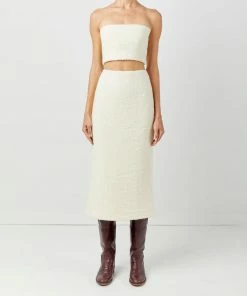 Soft Animal WHAT'S HOT Boucle Strapless Top