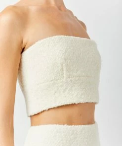 Soft Animal WHAT'S HOT Boucle Strapless Top