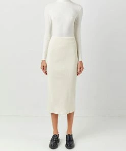 Soft Animal Stretch Rib Mockneck Top