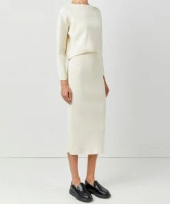 Soft Animal Stretch Rib Midi Skirt WHAT'S HOT