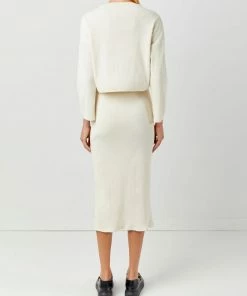 Soft Animal Stretch Rib Midi Skirt WHAT'S HOT