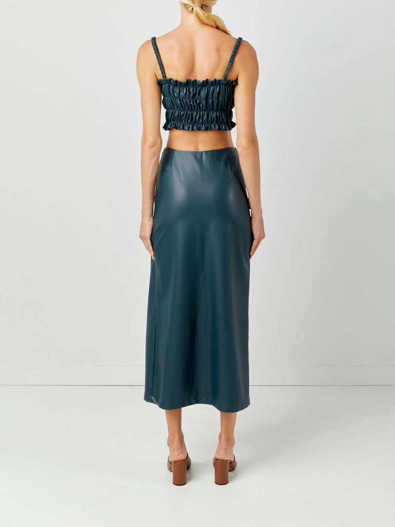 Soft Animal WHAT'S HOT Side Slit Leather Skirt 5 Soft Animal WHAT'S HOT Side Slit Leather Skirt