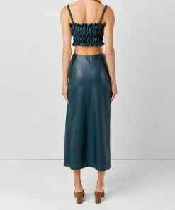 Soft Animal WHAT'S HOT Leather Smocked Top