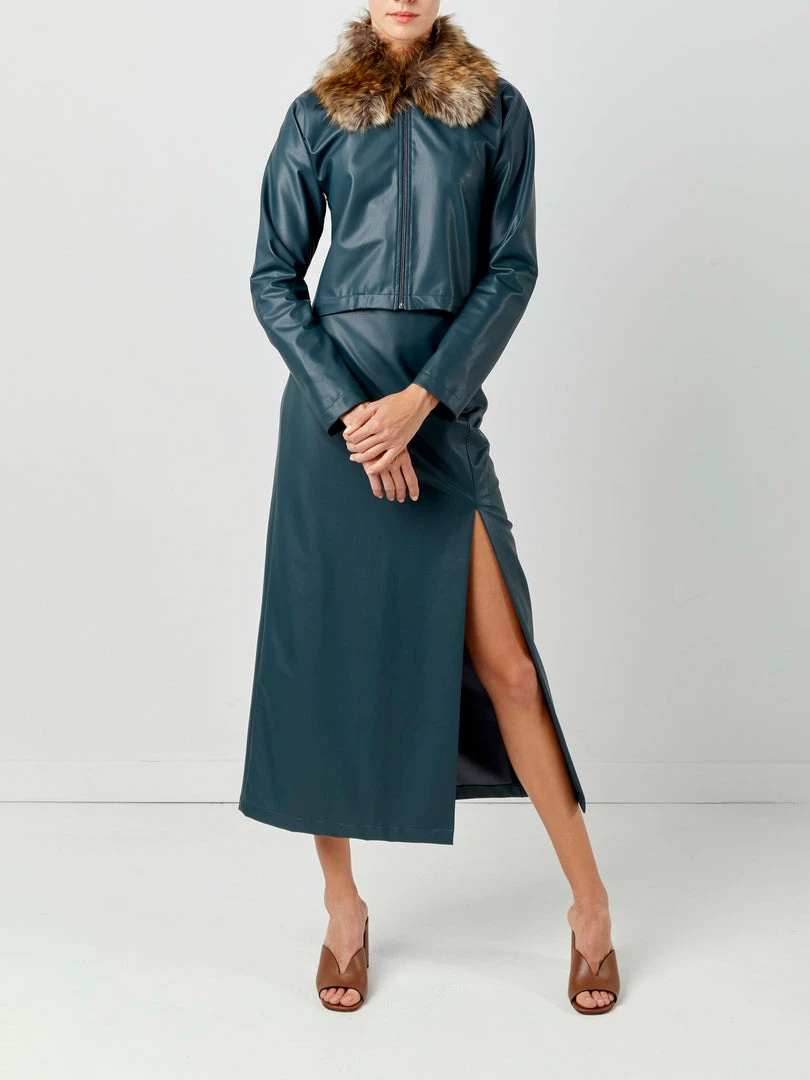 Soft Animal WHAT'S HOT Side Slit Leather Skirt 6 Soft Animal WHAT'S HOT Side Slit Leather Skirt