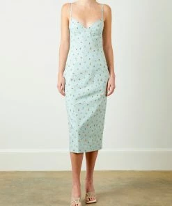 Soft Animal Floral Midi Dress WHAT'S HOT