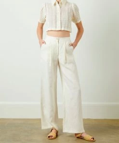Soft Animal Wide Leg Linen Trouser