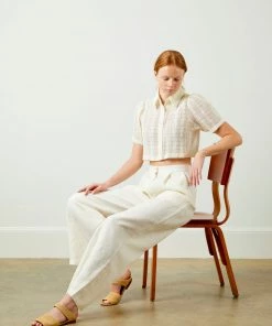 Soft Animal Wide Leg Linen Trouser