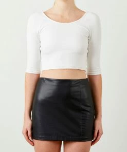 Soft Animal Leather Mini Skirt WHAT'S HOT