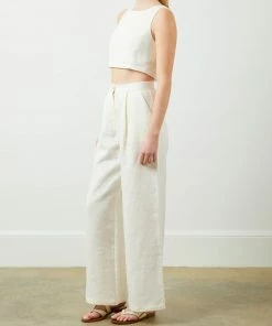 Soft Animal Wide Leg Linen Trouser