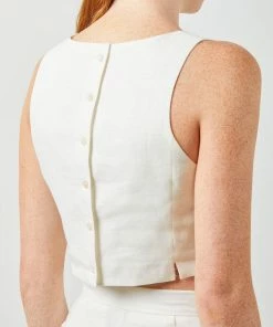 Soft Animal WHAT'S HOT Button Back Linen Tank