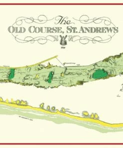 Vintage Golf Course Maps St. Andrews Map Father's Day