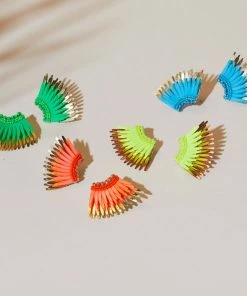 Mignonne Gavigan Mini Madeline Earrings Lime Gold