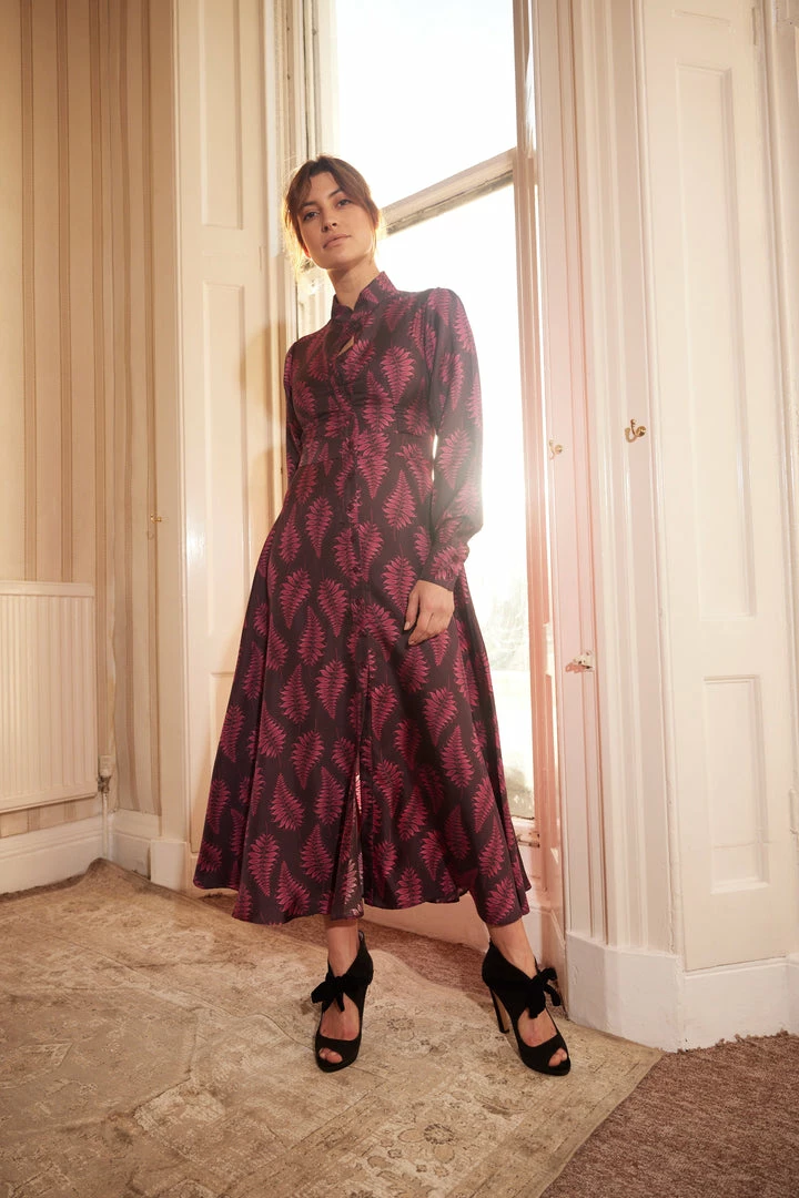 Valle & Vik The Coquette Dress, Fallen Fern Burgundy 4 Valle & Vik The Coquette Dress, Fallen Fern Burgundy