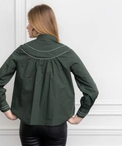 The Shirt By Rochelle Behrens The Gabrielle Shirt, Hunter