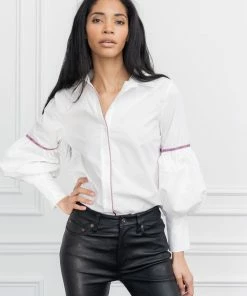 The Shirt By Rochelle Behrens The Molly Shirt, White Trim