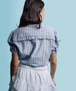 The Shirt By Rochelle Behrens The Short Sleeve Ruffled Shirt