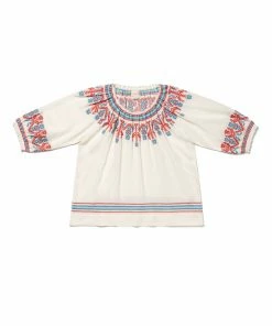 The Coast Brand Tokeneke Top - Burnt Red/Blue Gray/Light Blue