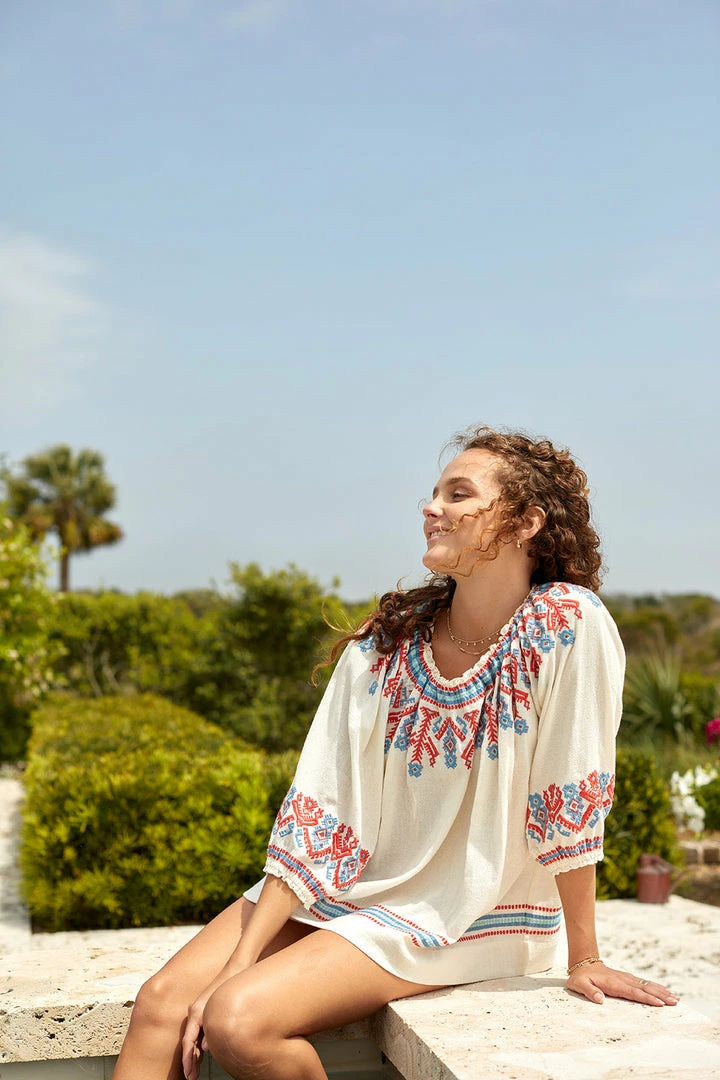 The Coast Brand Tokeneke Top - Burnt Red/Blue Gray/Light Blue 4 The Coast Brand Tokeneke Top - Burnt Red/Blue Gray/Light Blue