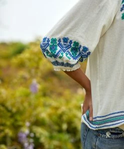 The Coast Brand Tokeneke Top - Blue/Green/Denim