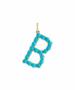 Briony Raymond Fine Jewelry Confetti Turquoise Letter Pendant