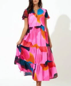 OLIPHANT V-Neck Maxi- Basel Pink