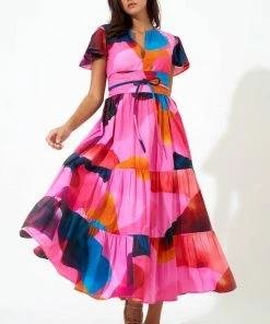 OLIPHANT V-Neck Maxi- Basel Pink