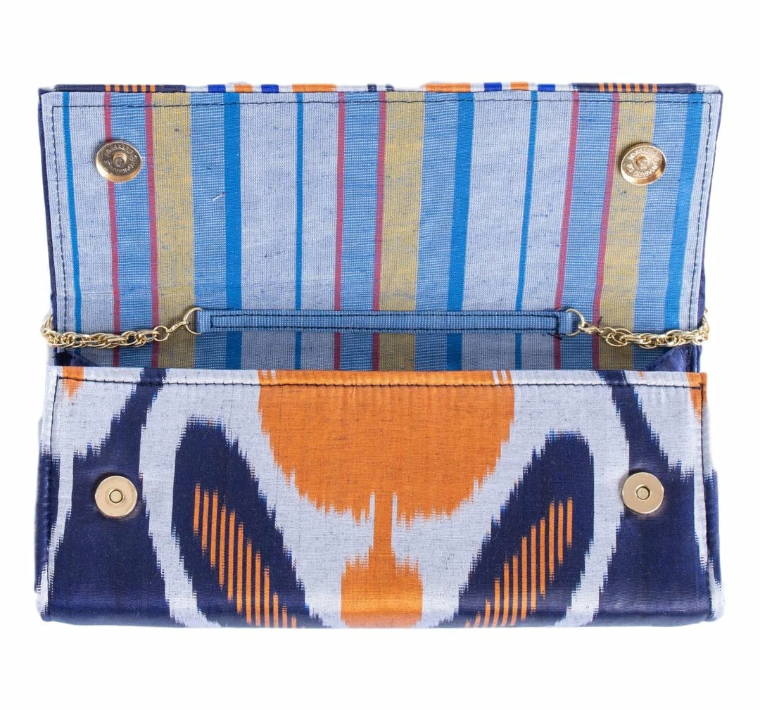 Larkin Lane Newton Silk Ikat Cassie Clutch 4 Larkin Lane Newton Silk Ikat Cassie Clutch