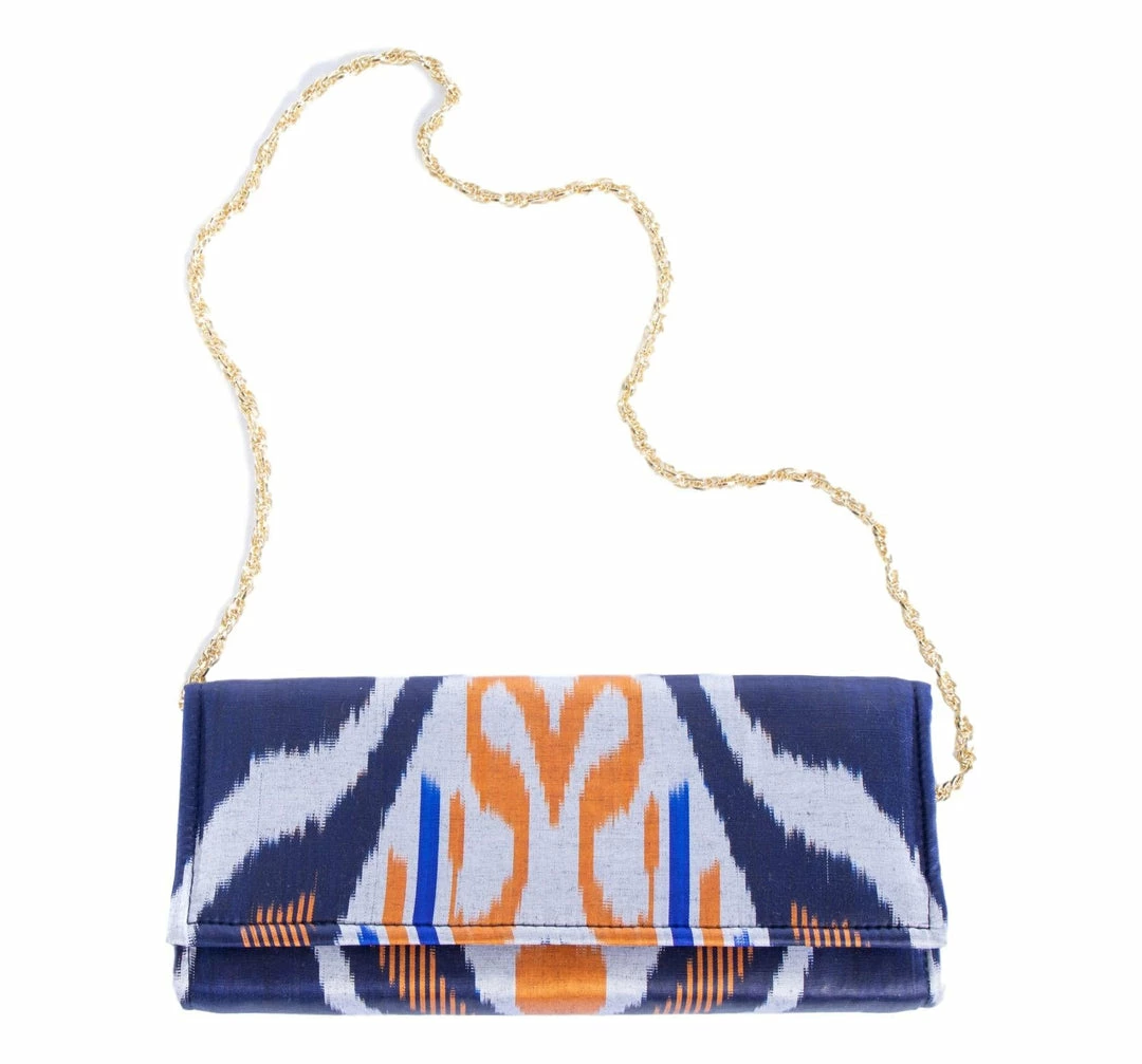 Larkin Lane Newton Silk Ikat Cassie Clutch 3 Larkin Lane Newton Silk Ikat Cassie Clutch