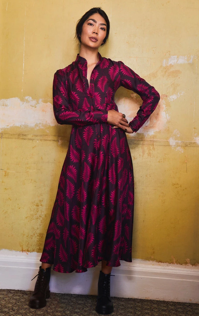 Valle & Vik The Coquette Dress, Fallen Fern Burgundy 5 Valle & Vik The Coquette Dress, Fallen Fern Burgundy