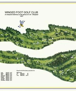 Vintage Golf Course Maps Winged Foot Map Father's Day