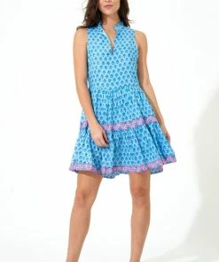 OLIPHANT Yoke Dress- Fern Blue